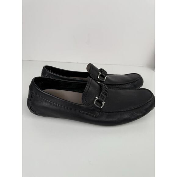 Salvatore Ferragamo Black Leather Drivers For Men Size 9 main image 7